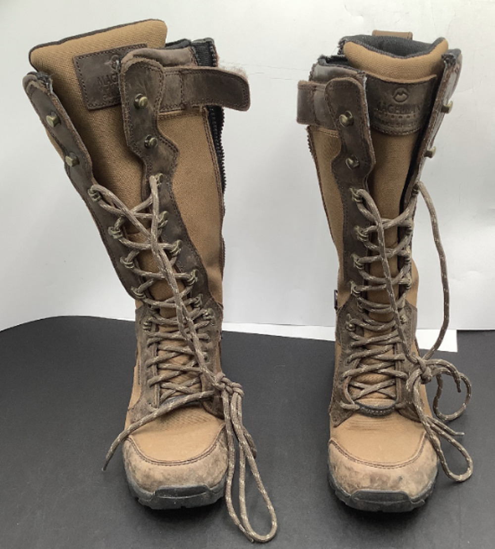 ACADEMY LTD WOMENS MAGELLAN OUTDOOR SNAKE COMBAT BOOTS 7B BROWN LEATHER 177623